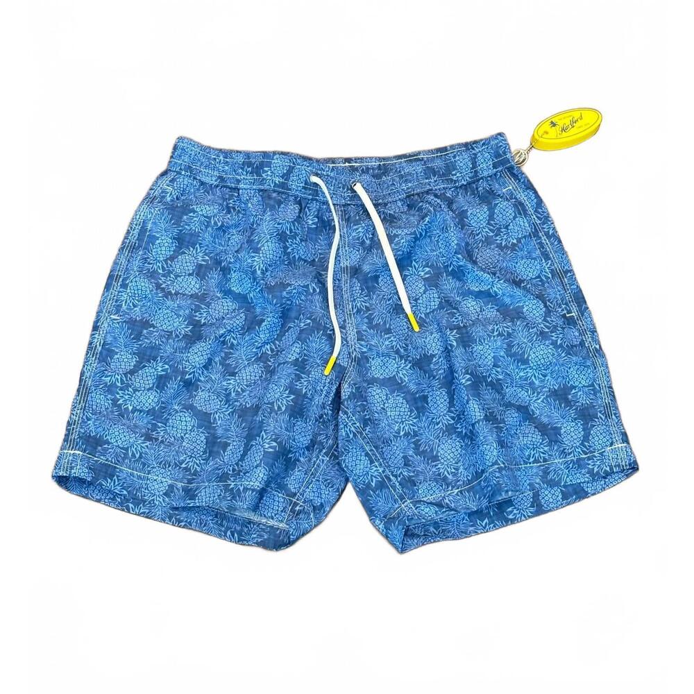 NEW HARTFORD men's mid length swim short in chambray print